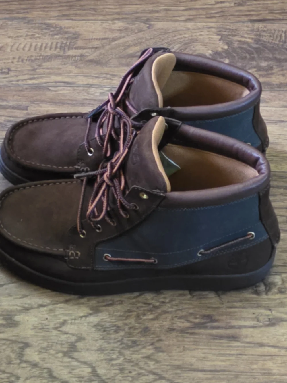 VINTAGE Timberland 7 EYE Brown Leather Moc Toe Hiking Boots